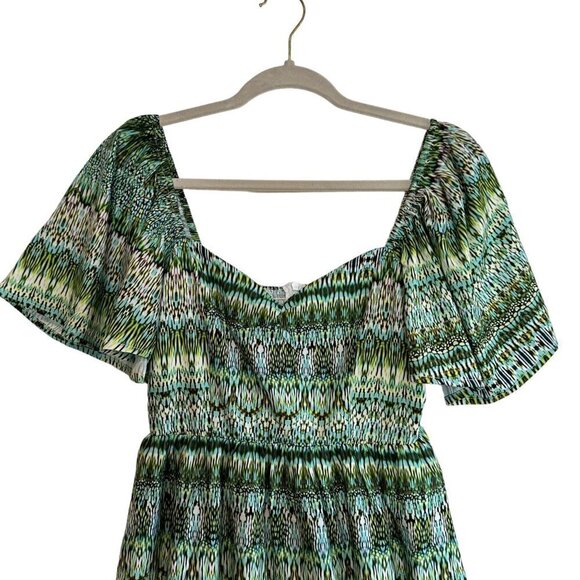NEW NSR Delphine Tiered Green Dress Size S - Picture 2 of 6